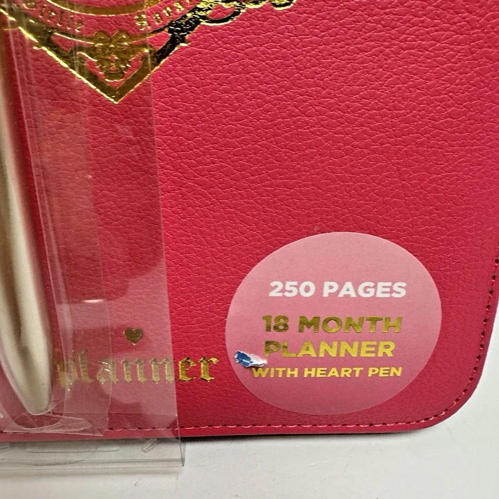 Juicy Couture 2026-2027 Zip Planner Journal Pink Heart Pen 18 Month New - Picture 6 of 12